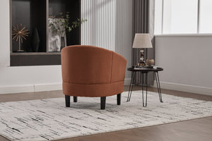 English Elm chair Quilted Diamond-Back Accent Chair with Nailhead Trim, Soft Tactile Upholstery & Solid Wood Legs Orange W3515P327004