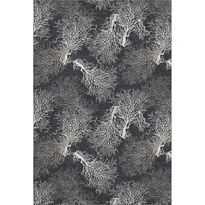 HomeRoots 5' X 8' Stylish Midnight and White Geometric Area Rug - Washable, UV Protected, Durable Design! 645758