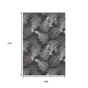 HomeRoots 9' X 12' Stylish Midnight And White Geometric Area Rug – Washable, UV-Protected, Stain Resistant Design 645761