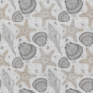 HomeRoots 5' X 8' Coastal-Modern Light Gray & Charcoal Geometric Area Rug - Washable, UV-Resistant, Durable Design 645776