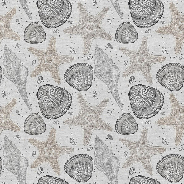HomeRoots 5' X 8' Coastal-Modern Light Gray & Charcoal Geometric Area Rug - Washable, UV-Resistant, Durable Design 645776