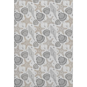 HomeRoots 10' X 14' Light Gray Charcoal Geometric Area Rug - Machine Washable, UV Protected for Busy Homes 645780