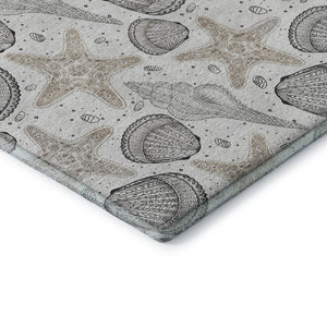 HomeRoots 10' X 14' Light Gray Charcoal Geometric Area Rug - Machine Washable, UV Protected for Busy Homes 645780