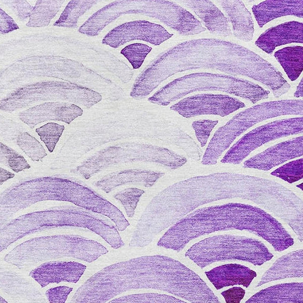 HomeRoots 9' X 12' Contemporary Purple and Gray Geometric Area Rug - Washable, UV-Protected for Busy Homes 645797