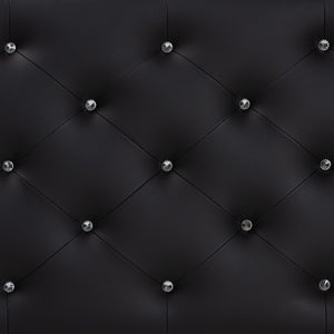 Baxton Studio Baxton Studio Viviana Modern Black Faux Leather Button-Tufted Queen Headboard for Elegant Bedrooms BBT6506-Black-Queen HB