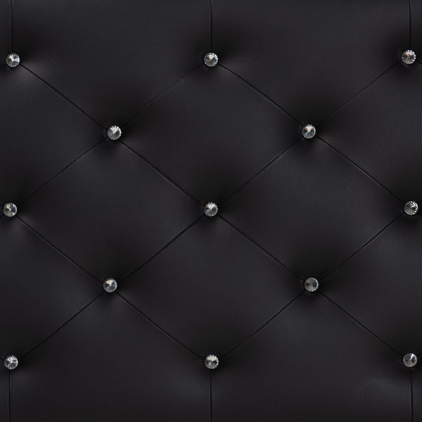 Baxton Studio Baxton Studio Viviana Modern Black Faux Leather Button-Tufted Queen Headboard for Elegant Bedrooms BBT6506-Black-Queen HB