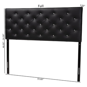 Baxton Studio Baxton Studio Viviana Modern Black Faux Leather Button-Tufted Queen Headboard for Elegant Bedrooms BBT6506-Black-Queen HB