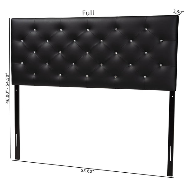 Baxton Studio Baxton Studio Viviana Modern Black Faux Leather Button-Tufted Queen Headboard for Elegant Bedrooms BBT6506-Black-Queen HB