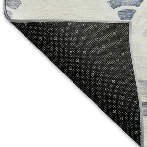 HomeRoots 8' X 10' Blue Ivory Gray Geometric Washable Area Rug - UV Resistant, Stain-Proof, Easy Care Design 645808