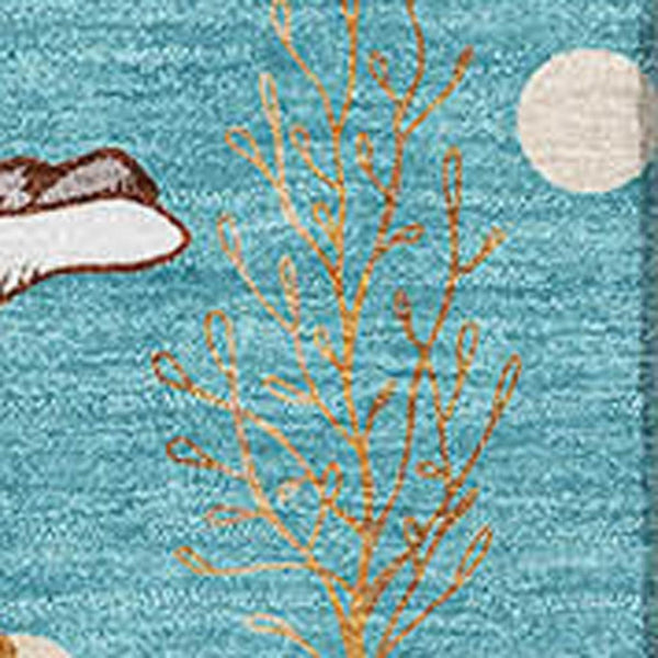 HomeRoots 9' X 12' Aqua Ivory Beige Geometric Area Rug - Durable, Washable, UV-Protected for Busy Homes! 645827