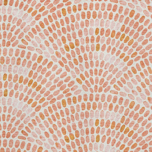 HomeRoots 8' X 10' Peach & Ivory Geometric Washable Area Rug – Durable, Stain-Resistant with UV Protection! 645838