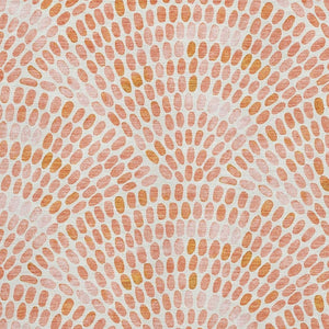 HomeRoots 9' X 12' Peach and Ivory Geometric Area Rug – Stylish, Washable, UV-Protected, Pet-Friendly Design 645839