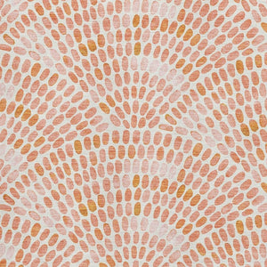 HomeRoots 10' X 14' Peach Geometric Area Rug - Washable, UV Protected, Stain Resistant for Busy Homes 645840