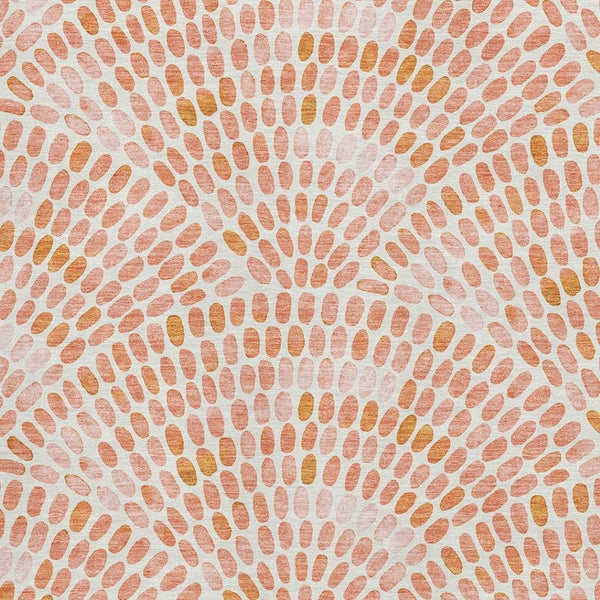 HomeRoots 10' X 14' Peach Geometric Area Rug - Washable, UV Protected, Stain Resistant for Busy Homes 645840