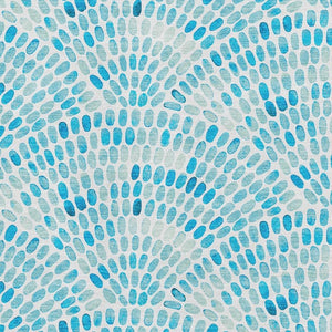 HomeRoots 5' X 8' Aqua & Ivory Geometric Area Rug - Stylish, Washable, UV-Protected for Active Homes! 645842