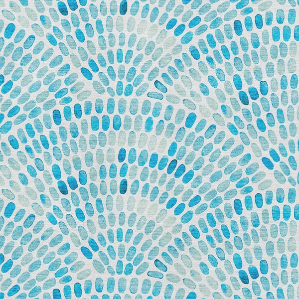 HomeRoots 5' X 8' Aqua & Ivory Geometric Area Rug - Stylish, Washable, UV-Protected for Active Homes! 645842