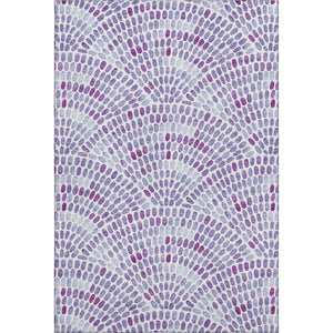HomeRoots 5' X 8' Purple & Ivory Geometric Area Rug - Washable, UV Protected, Kid & Pet Friendly Design 645848