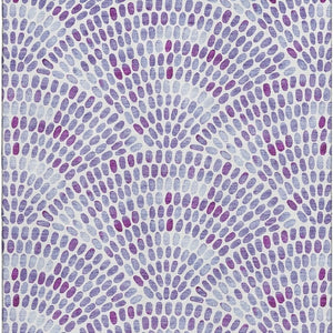 HomeRoots 5' X 8' Purple & Ivory Geometric Area Rug - Washable, UV Protected, Kid & Pet Friendly Design 645848