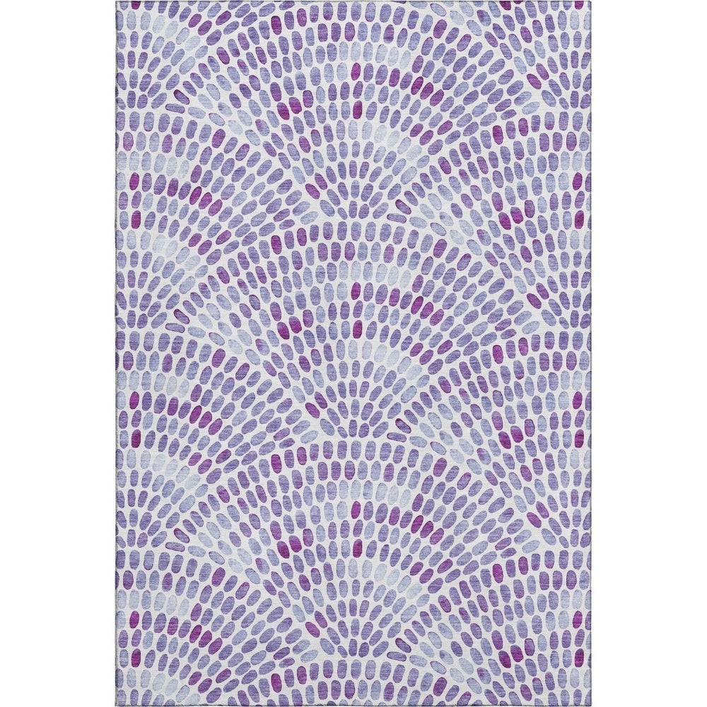 HomeRoots 10' Purple and Ivory Geometric Washable Area Rug – Stylish, Stain-Resistant, UV Protected Design! 645852