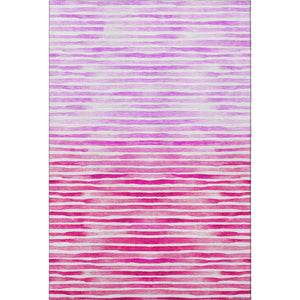 HomeRoots 5' X 8' Washable Geometric Area Rug in Pink, Purple, Ivory - Stylish, Durable, UV Protected Design 645866