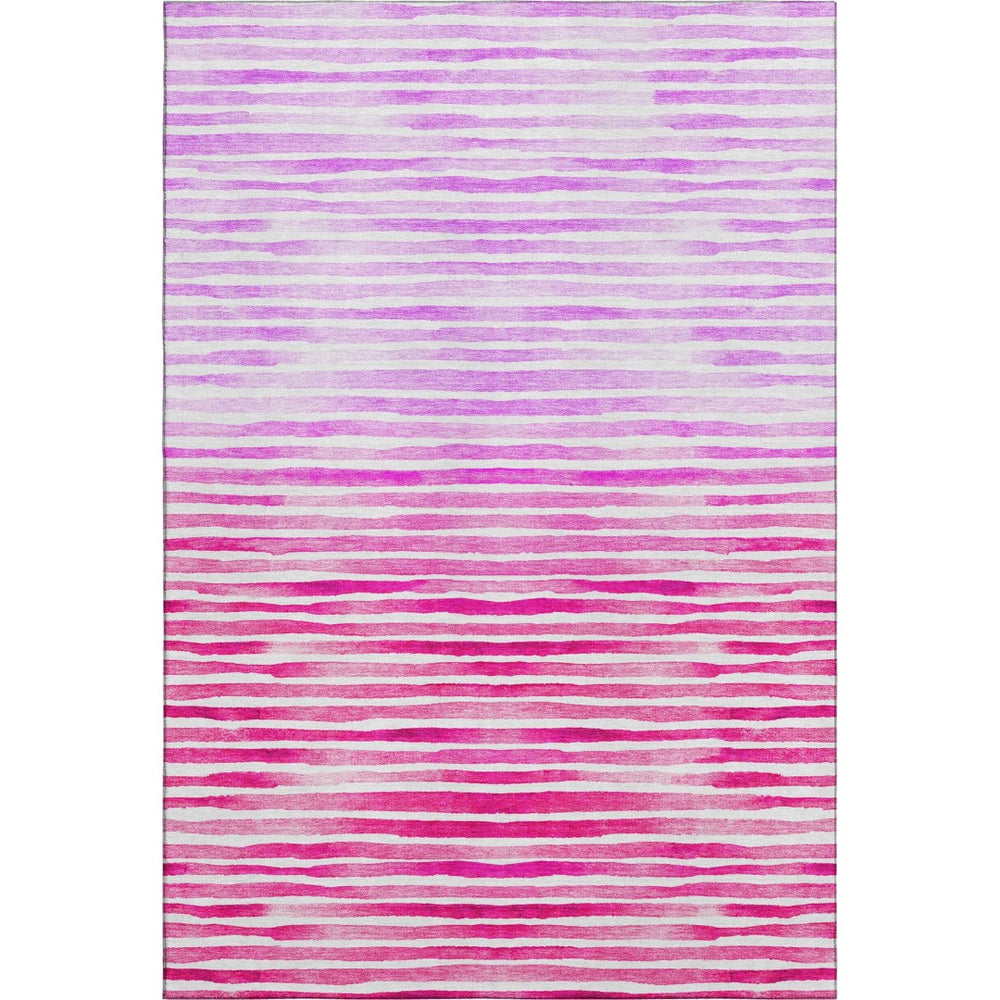 HomeRoots 8' X 10' Pink Purple Ivory Geometric Area Rug - Washable, Stain-Resistant, UV-Protected Decor Piece 645868
