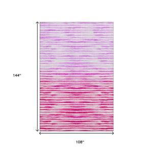 HomeRoots 9' X 12' Stylish Pink Purple Ivory Geometric Area Rug – Washable, UV Protected, Perfect for Homes! 645869