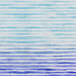 HomeRoots 5' Blue and Ivory Geometric Area Rug - Washable, UV-Protected, Stylish for High-Traffic Spaces! 645878