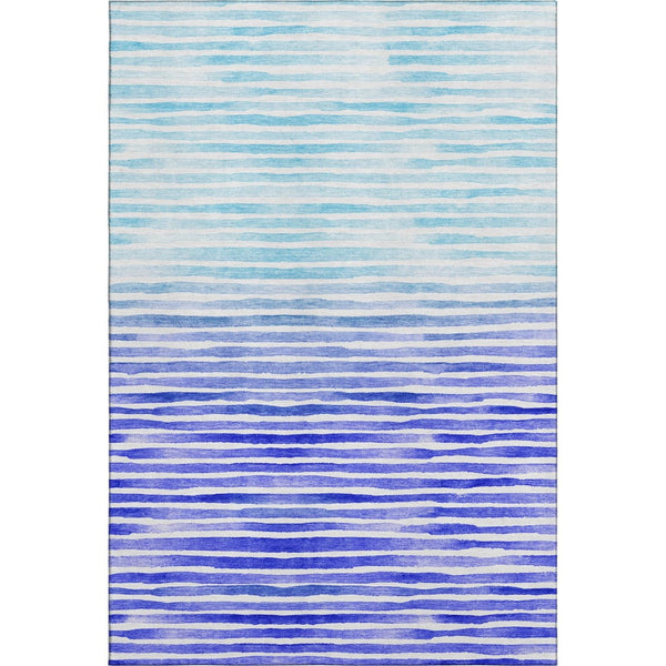 HomeRoots 8' X 10' Blue and Ivory Geometric Area Rug – Washable, UV-Protected, Stylish & Durable for High-Traffic Areas 645880