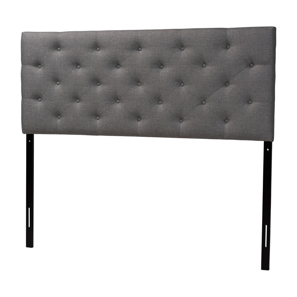 Baxton Studio Baxton Studio Viviana Modern Grey Upholstered Button-Tufted Headboard for a Stylish Bedroom Retreat Queen BBT6506-Grey-Queen HB