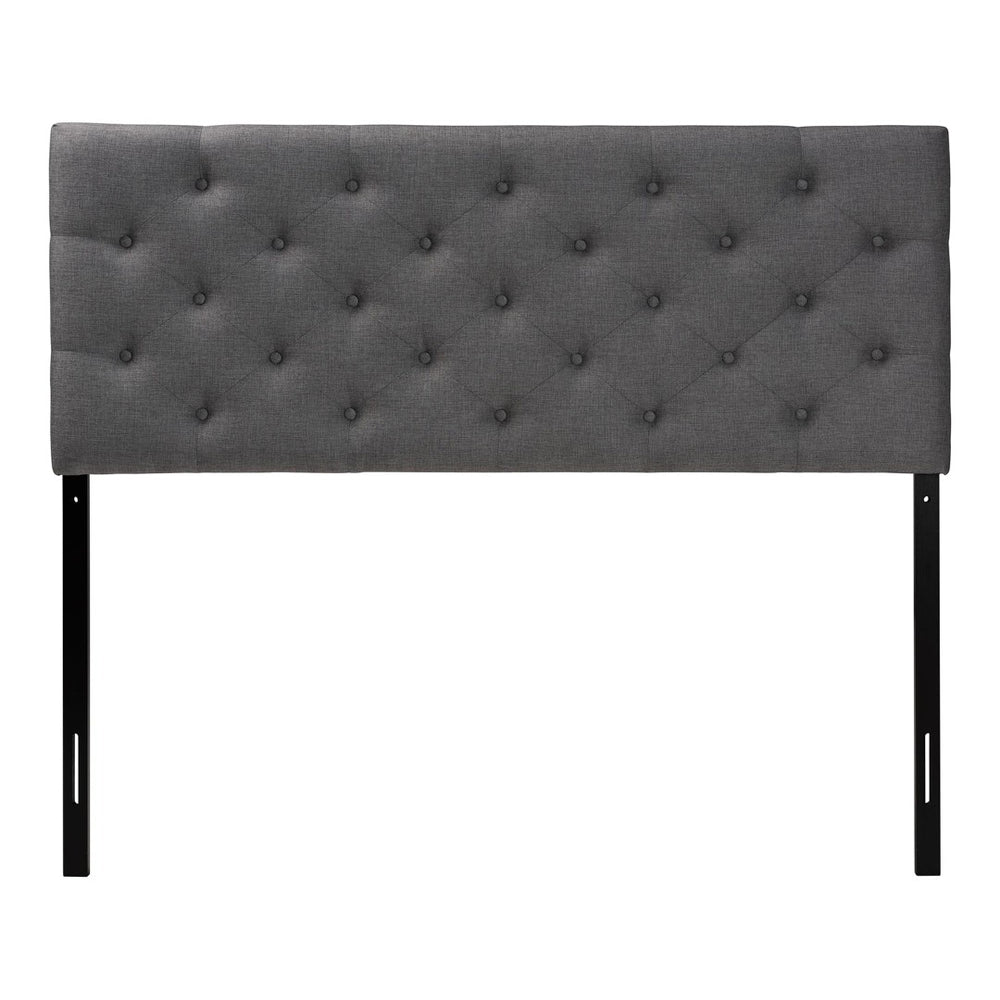 Baxton Studio Baxton Studio Viviana Modern Grey Upholstered Button-Tufted Headboard for a Stylish Bedroom Retreat Queen BBT6506-Grey-Queen HB