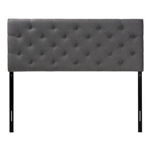 Baxton Studio Baxton Studio Viviana Modern Grey Upholstered Button-Tufted Headboard for a Stylish Bedroom Retreat Queen BBT6506-Grey-Queen HB