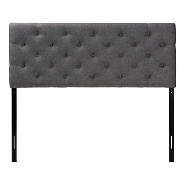 Baxton Studio Baxton Studio Viviana Modern Grey Upholstered Button-Tufted Headboard for a Stylish Bedroom Retreat Queen BBT6506-Grey-Queen HB