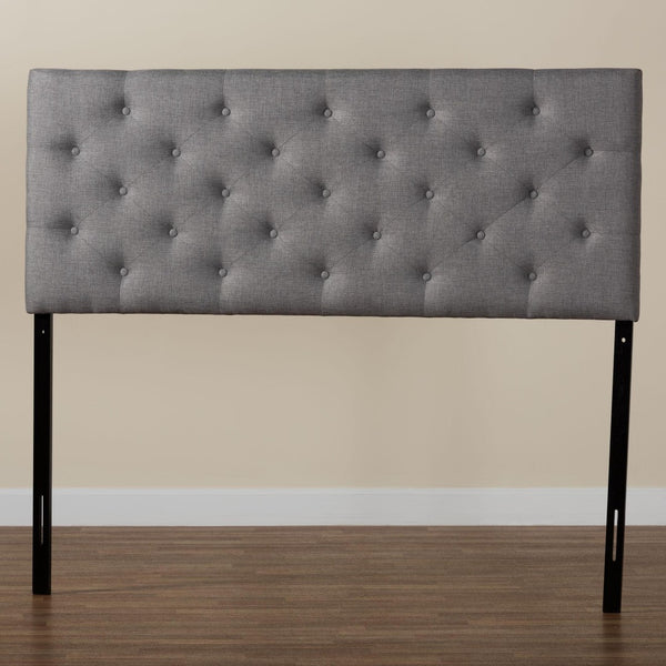 Baxton Studio Baxton Studio Viviana Modern Grey Upholstered Button-Tufted Headboard for a Stylish Bedroom Retreat Queen BBT6506-Grey-Queen HB