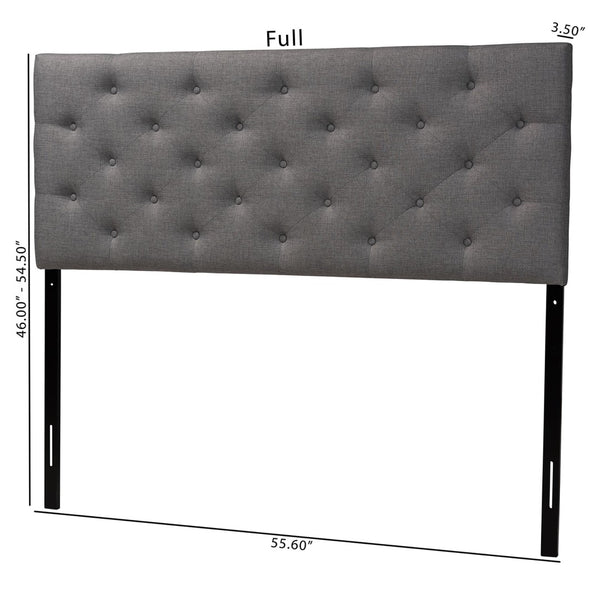 Baxton Studio Baxton Studio Viviana Modern Grey Upholstered Button-Tufted Headboard for a Stylish Bedroom Retreat Queen BBT6506-Grey-Queen HB