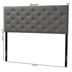 Baxton Studio Baxton Studio Viviana Modern Grey Upholstered Button-Tufted Headboard for a Stylish Bedroom Retreat Queen BBT6506-Grey-Queen HB