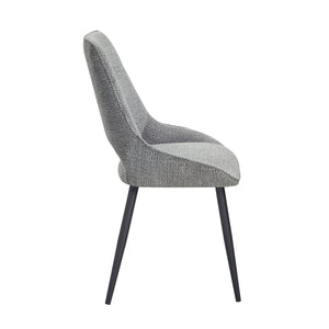 English Elm Modern Gray Velvet Dining Chairs Set of 2 – Plush Upholstered Side Chairs, Black Metal Legs, 22"x36.5" Comfort B011P321300