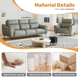 English Elm Zero Wall Power Recliner Compact Bonded Leather Chair with Lumbar and Quiet Motor W3795P455837