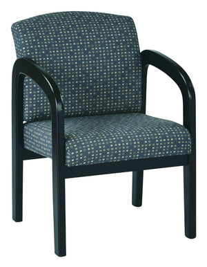 OSP Home Furnishings Espresso Wood Frame Office Visitor Chair with Lumbar Support and Ash Fabric Upholstery WD388-K102
