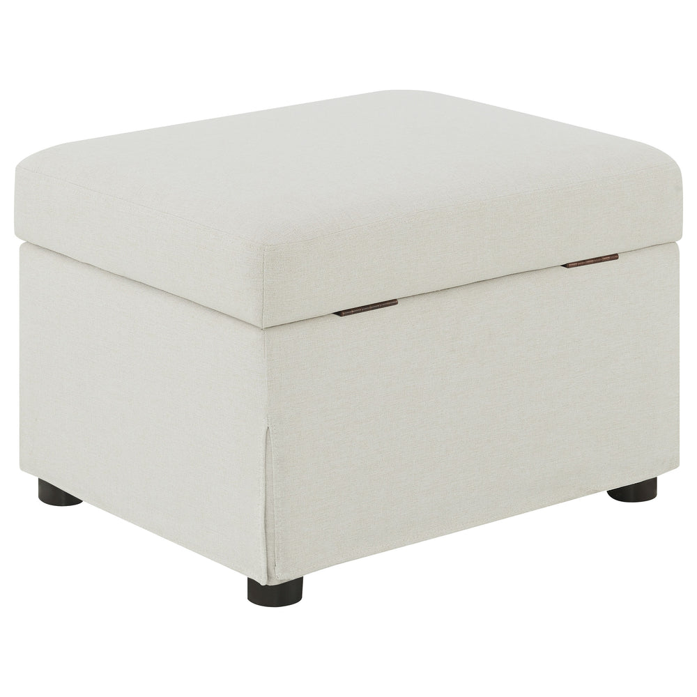 English Elm Merced Beige Upholstered Ottoman with Hydraulic Lift Top and Hidden Storage — Stylish Space Saver B062P375570