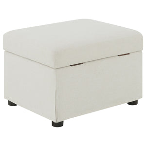 English Elm Merced Beige Upholstered Ottoman with Hydraulic Lift Top and Hidden Storage — Stylish Space Saver B062P375570