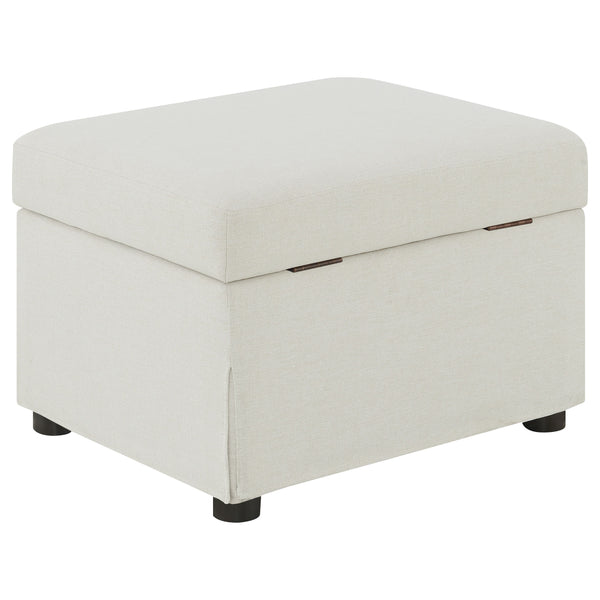 English Elm Merced Beige Upholstered Ottoman with Hydraulic Lift Top and Hidden Storage — Stylish Space Saver B062P375570
