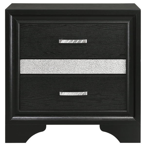 English Elm Annie Black 4-Piece Full Bedroom Set With Glamorous Crystal Accents And Ample Storage Solutions B062S01351