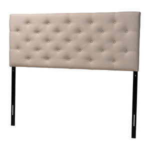 Baxton Studio Baxton Studio Viviana Queen Headboard - Light Beige Upholstered, Button-Tufted Elegance & Comfort BBT6506-Light Beige-Queen HB