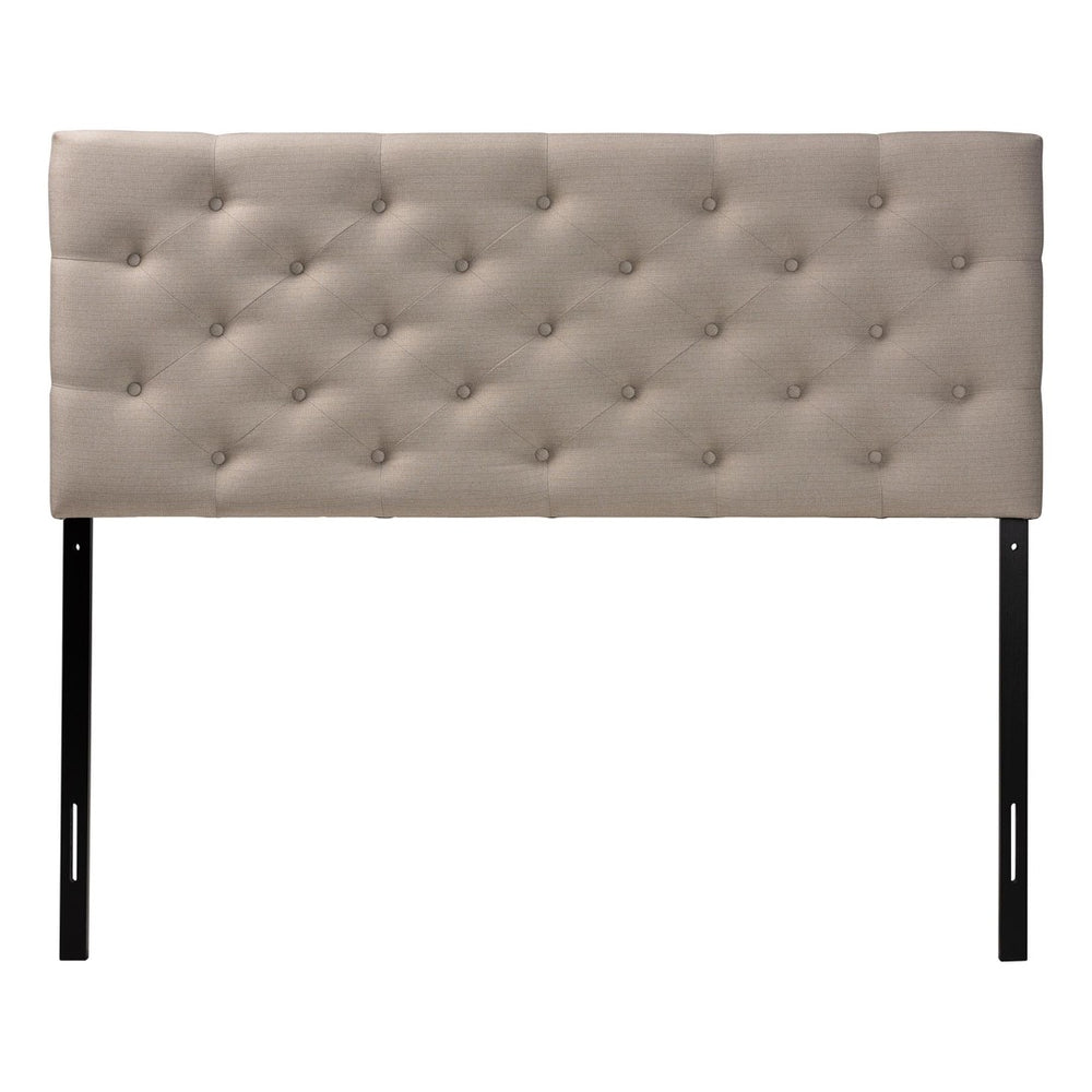 Baxton Studio Baxton Studio Viviana Queen Headboard - Light Beige Upholstered, Button-Tufted Elegance & Comfort BBT6506-Light Beige-Queen HB