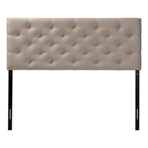 Baxton Studio Baxton Studio Viviana Queen Headboard - Light Beige Upholstered, Button-Tufted Elegance & Comfort BBT6506-Light Beige-Queen HB