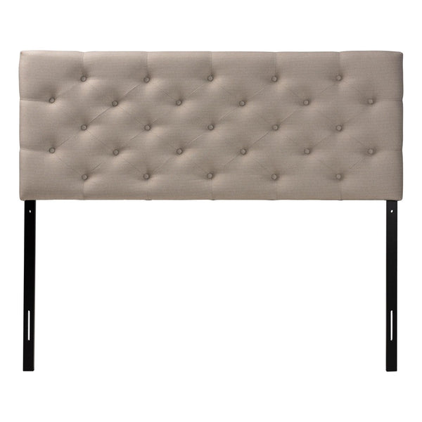 Baxton Studio Baxton Studio Viviana Queen Headboard - Light Beige Upholstered, Button-Tufted Elegance & Comfort BBT6506-Light Beige-Queen HB