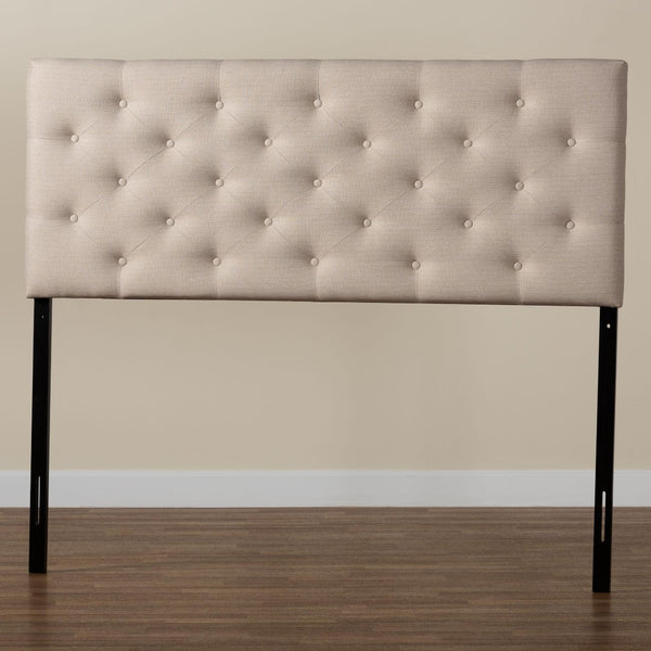 Baxton Studio Baxton Studio Viviana Queen Headboard - Light Beige Upholstered, Button-Tufted Elegance & Comfort BBT6506-Light Beige-Queen HB