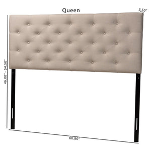 Baxton Studio Baxton Studio Viviana Queen Headboard - Light Beige Upholstered, Button-Tufted Elegance & Comfort BBT6506-Light Beige-Queen HB