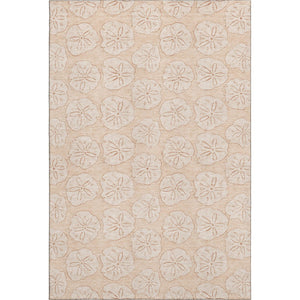 HomeRoots 9' X 12' Apricot & Ivory Geometric Area Rug - UV Protected, Washable, Perfect for Busy Homes! 646084