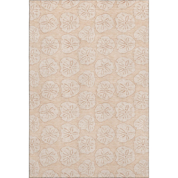 HomeRoots 9' X 12' Apricot & Ivory Geometric Area Rug - UV Protected, Washable, Perfect for Busy Homes! 646084